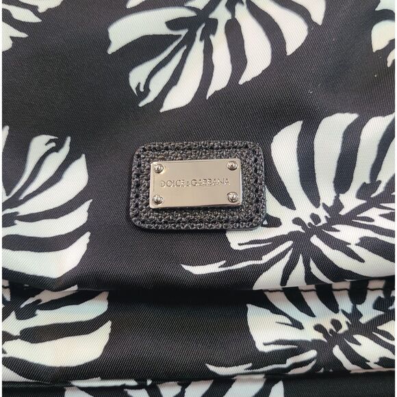 Dolce & Gabbana NEW Bambino Tropical Palm Leaf Print Nylon & Leather Backpack - Picture 6 of 12